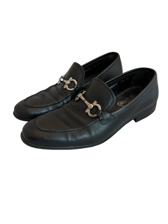 Salvatore Ferragamo Flori 2 Pebbled Leather Loafers Dress Shoes Size 8.5 EE 2E main image 8